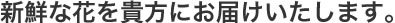 新鮮な花を貴方にお届けいたします。